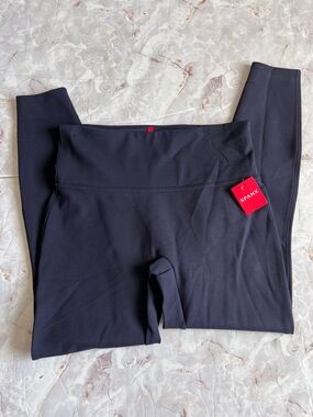 SPANX High-Waist Navy Blue Ponte Ankle Smooth Leggings New Sz Medium